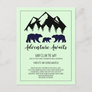 Rustic Woodland Beer Baby shower per post Briefkaart