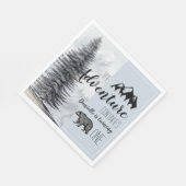 Rustic Woodland Beer Blue Boy Eerste Verjaardag Servet (Hoek)