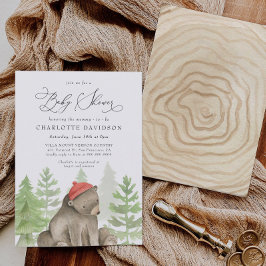 Rustic Woodland Beer Boy Baby shower Kaart