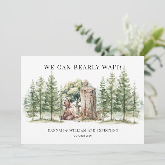Rustic Woodland Beer Cub Forest Aankondiging (Staand voorkant)