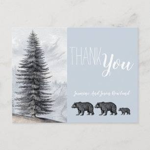 Rustic Woodland Beer Familie Baby shower Dank u we Briefkaart