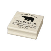 Rustic Woodland Beer Familienaam & Retouradres Rubberstempel (Stempel)