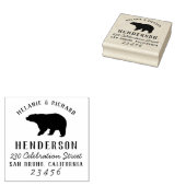 Rustic Woodland Beer Familienaam & Retouradres Rubberstempel (Gestempeld)