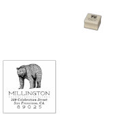 Rustic Woodland Beer familienaam retouradres Rubberstempel (Gestempeld)