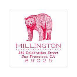 Rustic Woodland Beer familienaam retouradres Zelfinktende Stempel