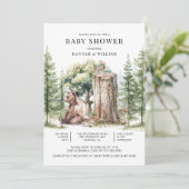 Rustic Woodland Beer Forest Baby shower Kaart (Staand voorkant)