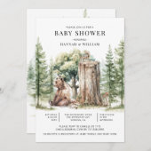 Rustic Woodland Beer Forest Baby shower Kaart (Voorkant / Achterkant)