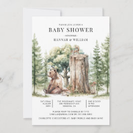 Rustic Woodland Beer Forest Baby shower Kaart