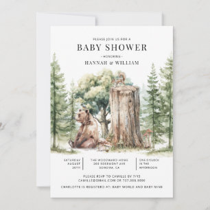 Rustic Woodland Beer Forest Baby shower Kaart
