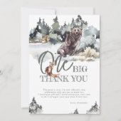 Rustic Woodland Beer & Mountains Birthday Bedankkaart (Voorkant)