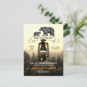 Rustic Woodland Beren Baby shower Briefkaart (Staand voorkant)