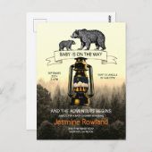 Rustic Woodland Beren Baby shower Briefkaart (Voorkant / Achterkant)