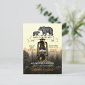 Rustic Woodland Beren Baby shower Briefkaart (Staand voorkant)