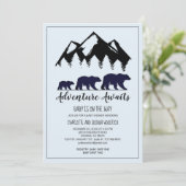 Rustic Woodland Beren Blue Boy Baby shower (Staand voorkant)