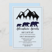 Rustic Woodland Beren Blue Boy Baby shower (Voorkant / Achterkant)