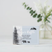Rustic Woodland Beren Diaper Raffle Informatiekaartje (Staand voorkant)