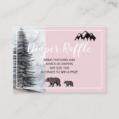 Rustic Woodland Beren Pink Diaper Raffle Informatiekaartje (Voorkant)