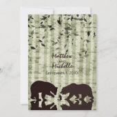 Rustic Woodland Beren Vist, Birch Trees Wedding Kaart (Voorkant)
