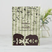 Rustic Woodland Beren Vist, Birch Trees Wedding Kaart (Staand voorkant)