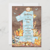 Rustic Woodland Big One Boys Verjaardagsuitnodigin Kaart (Voorkant)