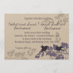 Rustic Woodland Birds Wedding Kaart