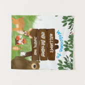 Rustic Woodland Birthday Party Forest Animals Wandkleed (Voorkant (horizontaal))