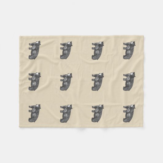 Rustic Woodland Black Beer Fleece Deken (Voorkant (Horizontaal))