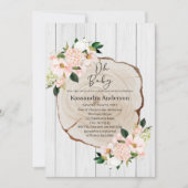 Rustic Woodland Blush Floral Baby shower Kaart (Voorkant)