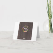 Rustic Woodland Bohemian Floral Wreath Wedding Bedankkaart (Achterkant)