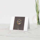 Rustic Woodland Bohemian Floral Wreath Wedding Bedankkaart (Achterkant)