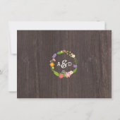 Rustic Woodland Bohemian Floral Wreath Wedding Kaart (Achterkant)