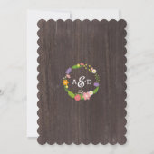 Rustic Woodland Bohemian Floral Wreath Wedding Kaart (Achterkant)