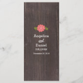 Rustic Woodland Bohemian Floral Wreath Wedding Menu (Achterkant)