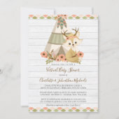 Rustic Woodland Boho Virtual Baby shower Kaart (Voorkant)
