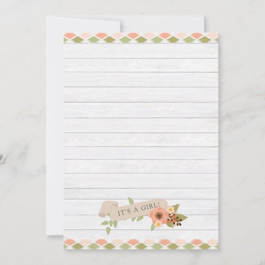 Rustic Woodland Boho Virtual Baby shower Kaart (Achterkant)