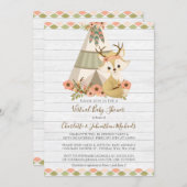 Rustic Woodland Boho Virtual Baby shower Kaart (Voorkant / Achterkant)