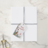 Rustic Woodland Bunny Kerstmis Cadeaulabel (Met Touw)