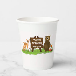 Rustic Woodland Calling Forest Animals Birthday  Papieren Bekers