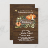 Rustic Woodland Christening Invite Baptism (Voorkant / Achterkant)