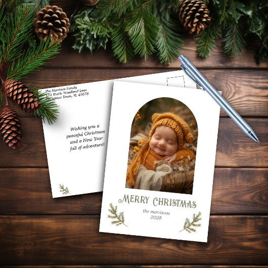 Rustic Woodland Christmas Holiday Briefkaart