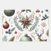 Rustic Woodland Christmas Inpakpapier Vel (Voorkant)