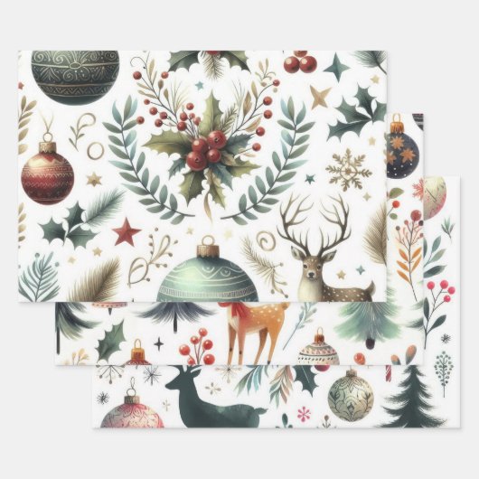 Rustic Woodland Christmas Inpakpapier Vel (Set)