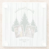 Rustic Woodland Christmas Photo Glazen Onderzetter (Achterkant)