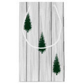 Rustic Woodland Christmas Photo Klein Cadeauzakje (Achterkant)