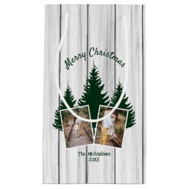 Rustic Woodland Christmas Photo Klein Cadeauzakje