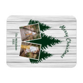 Rustic Woodland Christmas Photo Magneet (Horizontaal)