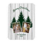 Rustic Woodland Christmas Photo Magneet (Verticaal)
