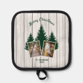 Rustic Woodland Christmas Photo Pannenlap (Voorkant)