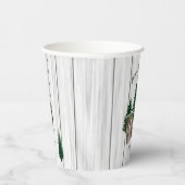 Rustic Woodland Christmas Photo Papieren Bekers (Rechts)