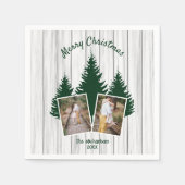 Rustic Woodland Christmas Photo Servet (Voorkant)